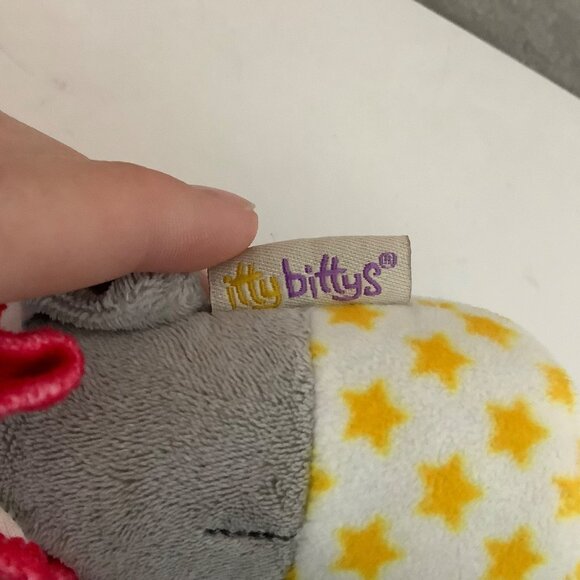 Hallmark Itty Bittys Dumbo Plush Rattle Toy 7" Soft Baby Safe Gray Yellow - Picture 4 of 6